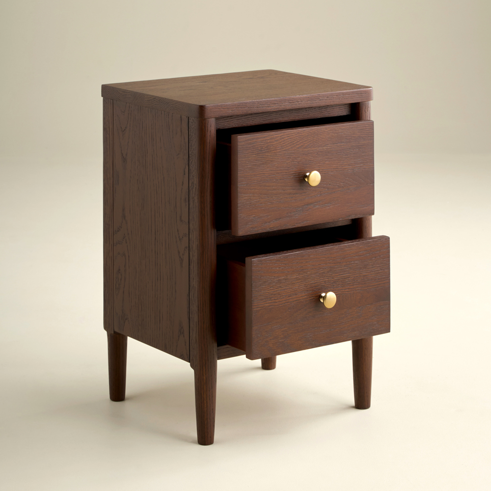 Adina 2 Drawer Bedside, Walnut